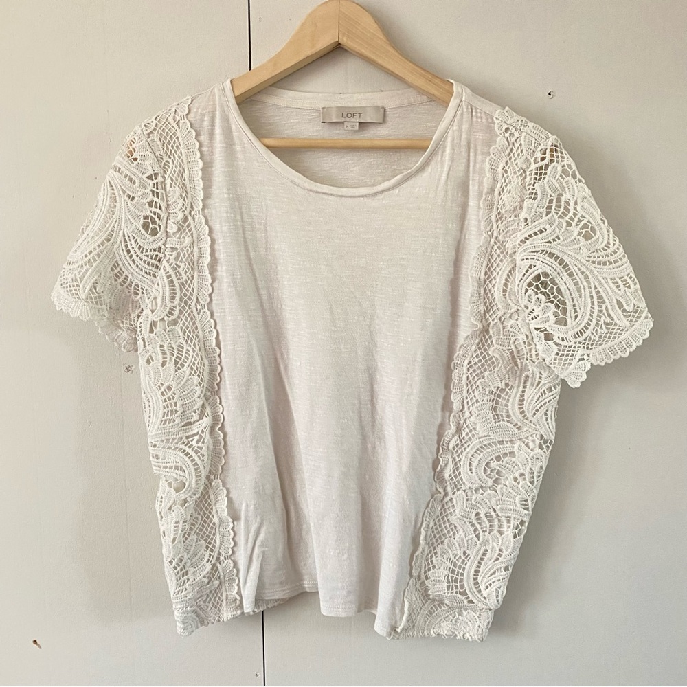 Laced Accent White T Shirt